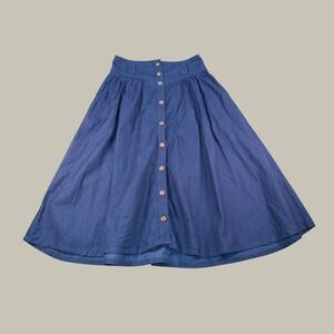 Vintage Circle T Marilyn Lennox Denim Button Front Midi Skirt